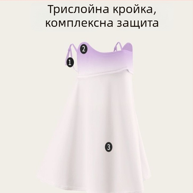 Лятна слънцезащитна маска за лице за жени с защита на шията и за шофиране, лека и практична; Сезон: лято 2024; Материя: Тенцел (Lyocell), съдържание 21–30%.
