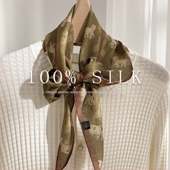 Шал от коприна и вълна в смес, тъкане Warp-knitting, ъглов дизайн, пролет 2025