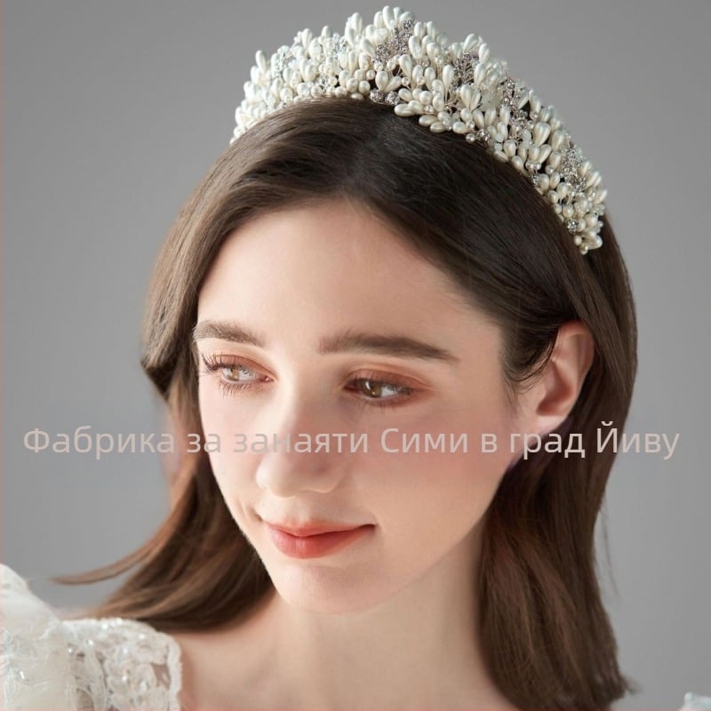 Брачна диадема с ринстонова корона, чистота K9, електроплатинг, код G41097