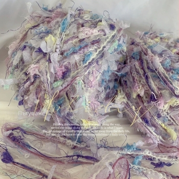 Ръчно смесена прежда за плетене с кука и спици; пеперудена текстура; многонишково смесване