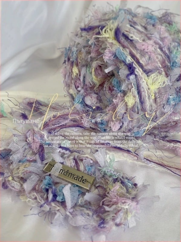 Ръчно смесена прежда за плетене с кука и спици; пеперудена текстура; многонишково смесване