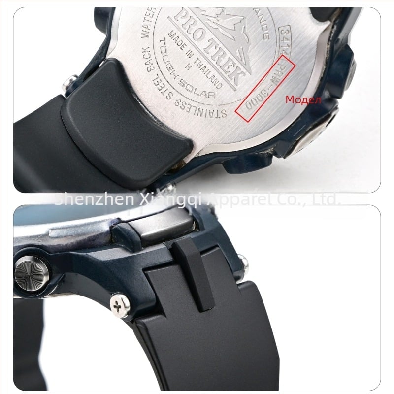 Черна каишка от смола за Casio PRW-3100/3000; TPU каишка за PRW-6100Y/6000