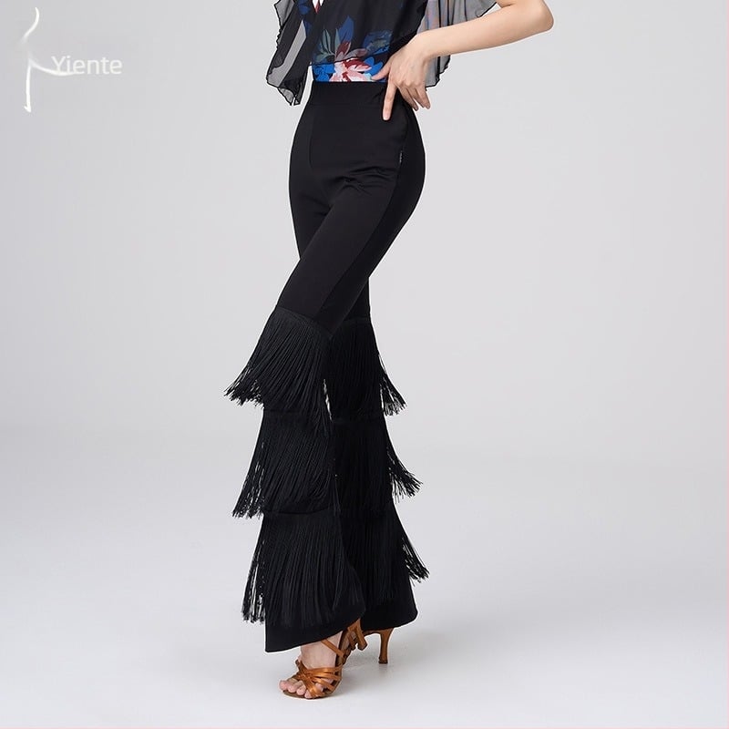 Yant латин танцови панталони за жени, висока талия, плат Rome, полиестер 90–95%, пролет 2023