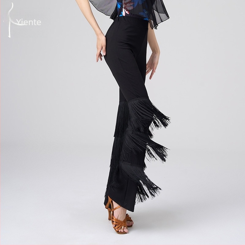 Yant латин танцови панталони за жени, висока талия, плат Rome, полиестер 90–95%, пролет 2023