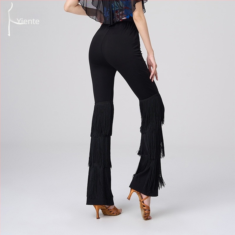 Yant латин танцови панталони за жени, висока талия, плат Rome, полиестер 90–95%, пролет 2023