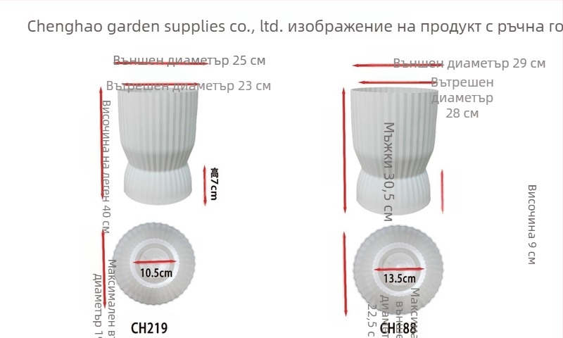 Голям сак за растения от смола с висококачествен дизайн, подходящ за парично дърво и палма Areca, стоящ на пода, с дълбок цилиндър