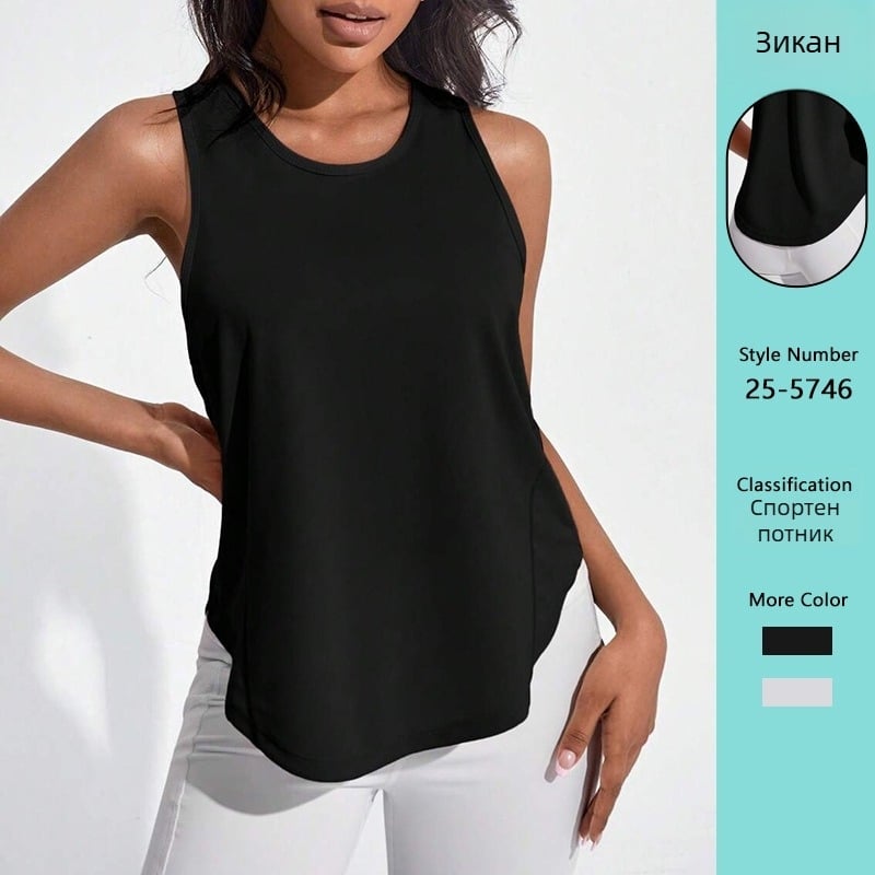 Унисекс потник без ръкави за фитнес и йога, дишащ бързосъхнещ, Regular fit, 90% полиестер + 10% спандекс, 230 g Roman плат