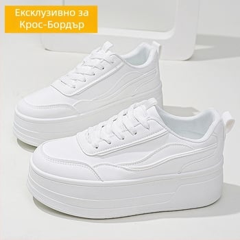 Дамски маратонки с дебел под за повдигане, ежедневни спортни обувки, EVA средна подметка, EVA подметка, микрофибър горна част