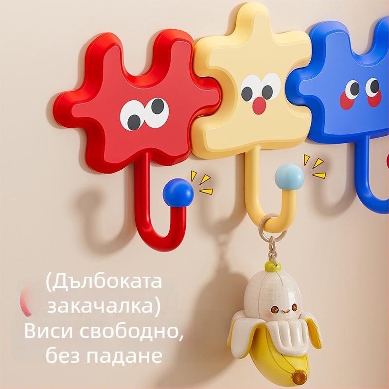 ABS лепяща закачалка, без пробиване, носимост 1–3 кг, стенен монтаж, единична кука
