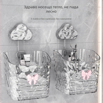 Настолна козметична кутия за съхранение, облачен стил, ледников мотив, пластмасова конструкция, лек лукс (100% нов пластмасов материал)
