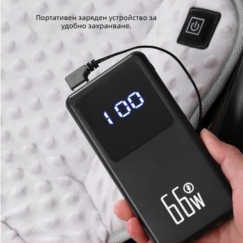 Подложка за седалката на детска количка с електрическо отопление, материал bean velvet, преносим източник на захранване за зимни разходки