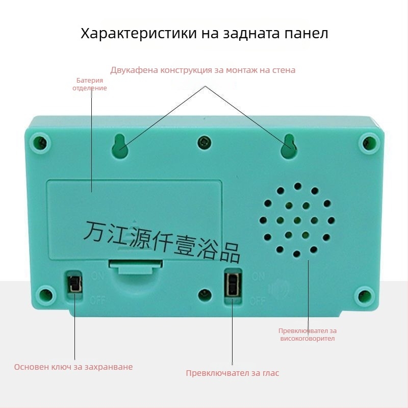 Таймер за обратно броене за масаж на краката с LCD дисплей, аларма, батерийно захранване, пластмасов корпус