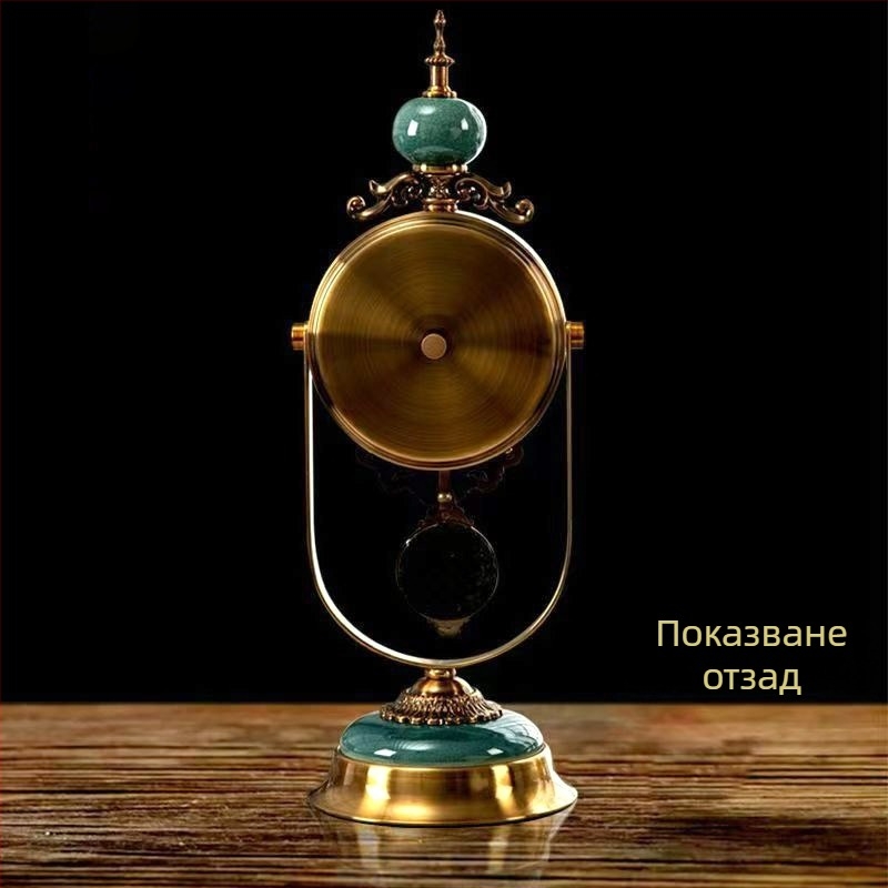 Десктоп часовник, скандинавски стил, аналогов дисплей, захранван от батерии, метален корпус