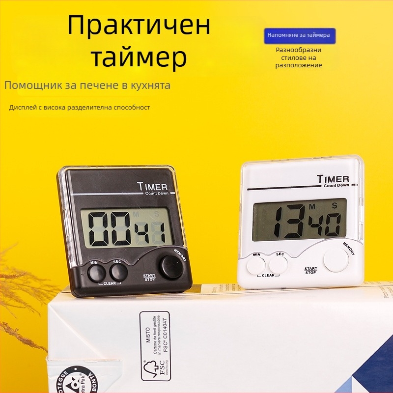 Кухненски механичен таймер с аналогов показател, корпус от алуминиева сплав, захранване със суха батерия, карикатурен дизайн