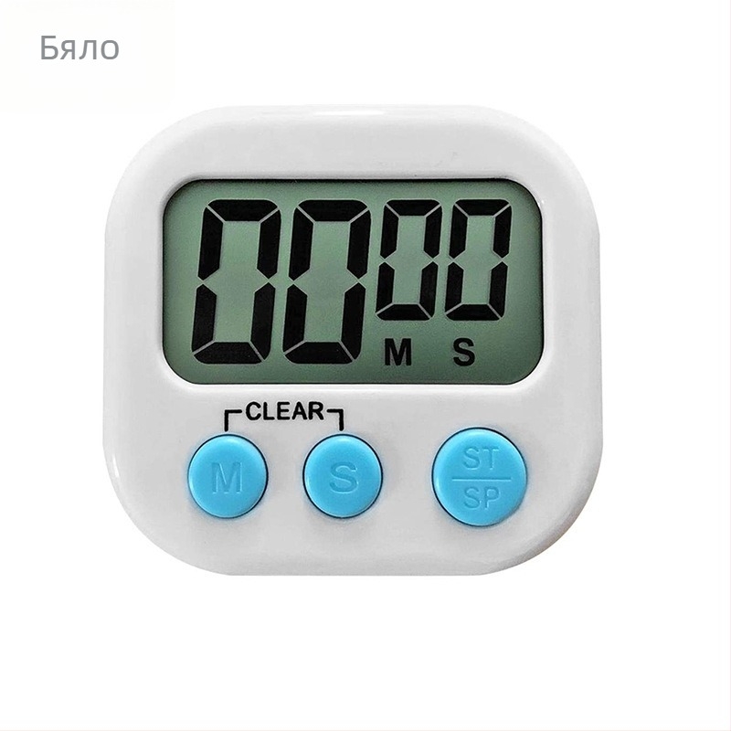 Електронен таймер за тренировки и грижа за външния вид с превключвател, LED дисплей, пластмасов корпус, захранване от батерии, хронограф
