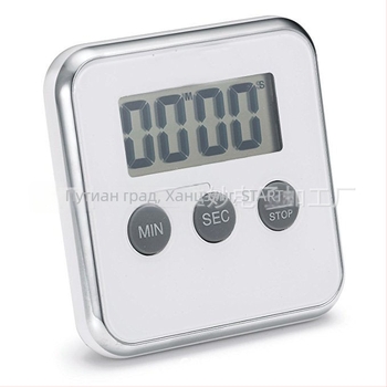 Електронен кухненски таймер за обратно броене с LCD дисплей, батерия, пластмасов корпус, модел DIY1802