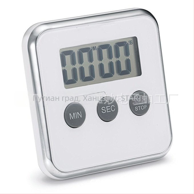 Електронен кухненски таймер за обратно броене с LCD дисплей, батерия, пластмасов корпус, модел DIY1802