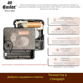 Осмоъгълен стенен часовник, китайски стил (Eastar движение, движение със секундната стрелка, батерия, пластмасов корпус)