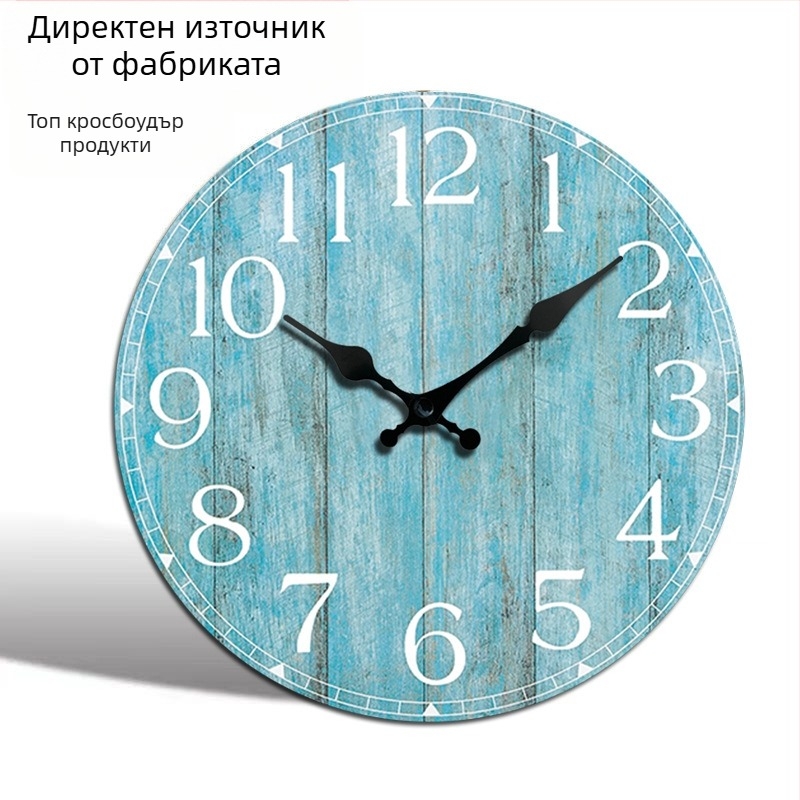 Стенно часовник CQ-2035 | Кварцов механизм Seiko | Дървен циферблат | Захранване от батерия | Кръгъл, прост дизайн