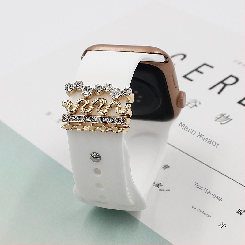 Декоративни елементи за каишка на Apple Watch — метални обковки, декоративни пръстени и щифтове, модерен стил