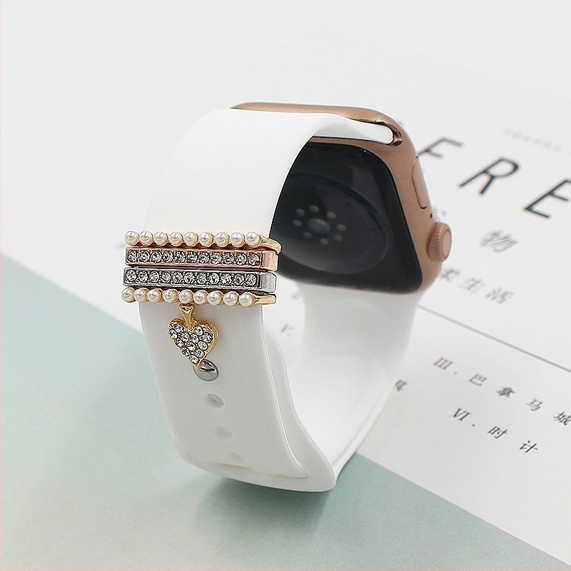 Декоративни елементи за каишка на Apple Watch — метални обковки, декоративни пръстени и щифтове, модерен стил