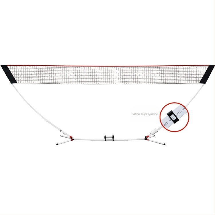 Рамка за бадминтонна мрежа със сгъваем мобилен стенд – стандартна мрежова стойка за външно и вътрешно ползване
