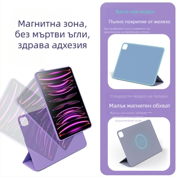 Калъф за iPad – TPU, флип‑капак, разделяем дизайн, магнитно закрепване, поддържа функция за сън/събуждане