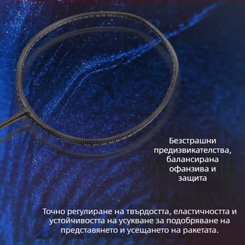 Бадминтон ракета Edler – карбонова рамка, тегло 80–84 g, директен удар, твърда конструкция, ръкохватка G-5