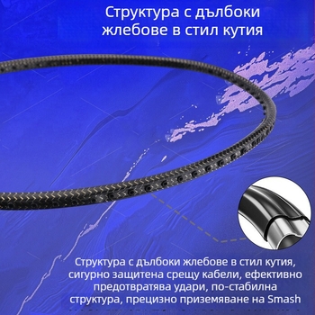 Бадминтон ракета Edler – карбонова рамка, тегло 80–84 g, директен удар, твърда конструкция, ръкохватка G-5