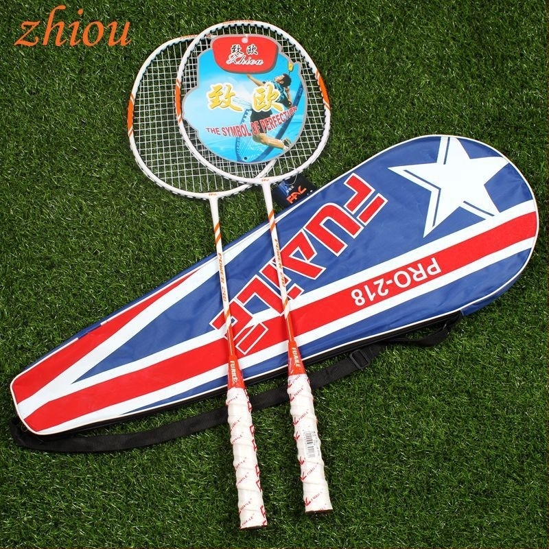 Комплект от две ракетки за бадминтон — алуминиева рамка, тегло 90–94 g, ръкохватка G2, хоризонтален удар, за средно и напреднали играчи