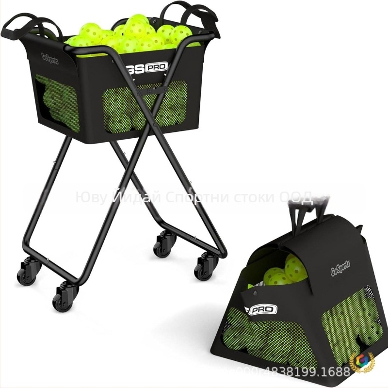 Портативна количка за треньор по тенис и пикълбол | Вместимост: 140 пикълбол или 175 тенис топки | Материал: Oxford плат | Подходящи спортове: Тенис | Обработка и персонализация: Да