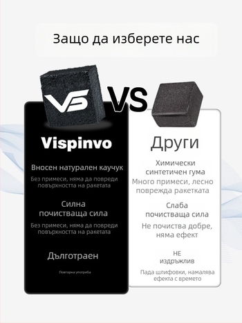 Pickleball ракетка – гумено почистващо средство за премахване на мръсотия и драскотини, персонализируемо • Материал: гума • Марка: Vispinvo