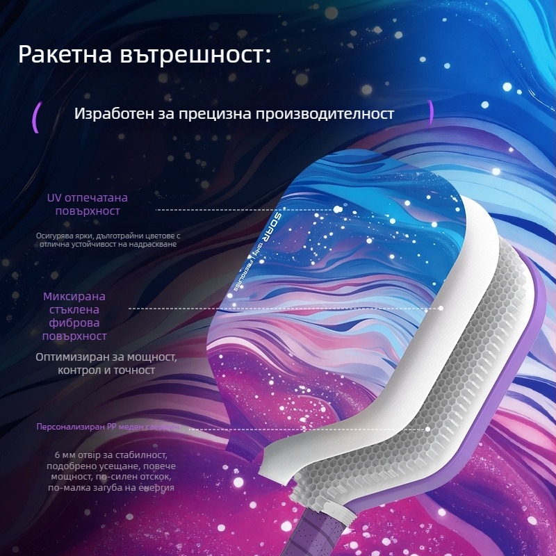 Пикълбол ракетка от фибростъкло Joysent, 220 g