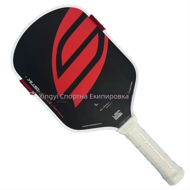 Pickleball ракета Heng yi с Toray T700 карбоново влакно, EVA пълнена термоформована сърцевина 16 мм, кожена обвивка на ръкохватката; тегло 225 g ±5 g