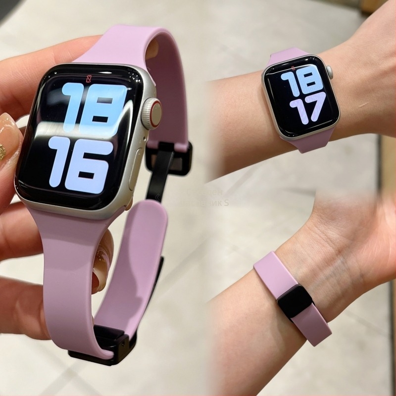 Лента за Apple Watch с магнитна закопчалка, тънък дизайн за Apple Watch серия 9, модерен стил, пусната през 2023 г.