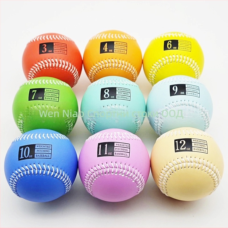 Бейзболна тренировъчна топка с тегло 3 oz–12 oz, имитационна кожа, ядро от корк с влакна, персонализирано лого, обработка по поръчка