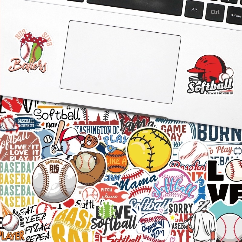 Стикери Leopard product – бейзбол/софтбол микс, Nordic стил, офсетно печатани, залепваеми