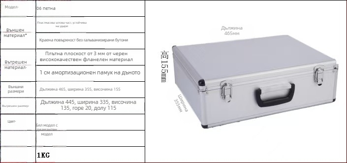 Алуминиев заключващ се кейс за съхранение на електроника и оборудване (алуминиев сплав, заключване, съхранение, електроника)
