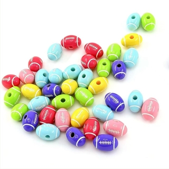 Акрилни мъниста за ключодържател – разпръснати мъниста, волейбол модел, бароков стил, лепило обработка, марка Pearl Love