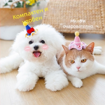 Клип за коса за кучета и котки с плетени 3D зайчешки уши — вълнен материал, стил карикатура, BB клип; марка Little one is favored