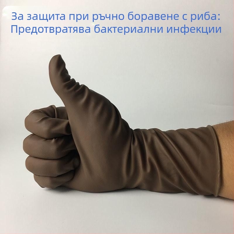 Гумени рибарски ръкавици, удължени и дебели, пробивоустойчиви, зимни водоустойчиви и противохлъзгащи за водни дейности