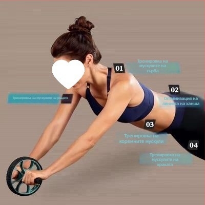 Абдоминално колело за упражнения – едно колело, стоманена рама, гумено безшумно колело, за отслабване, унисекс