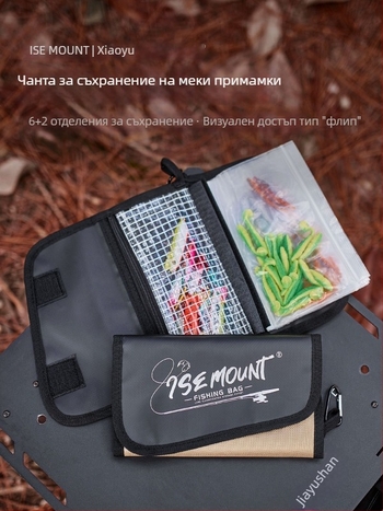 Ise Mount Външна чанта за класифициране на меките примами за риболов, преносима, демонтируема, водоустойчива многофункционална чанта за риболовни принадлежности