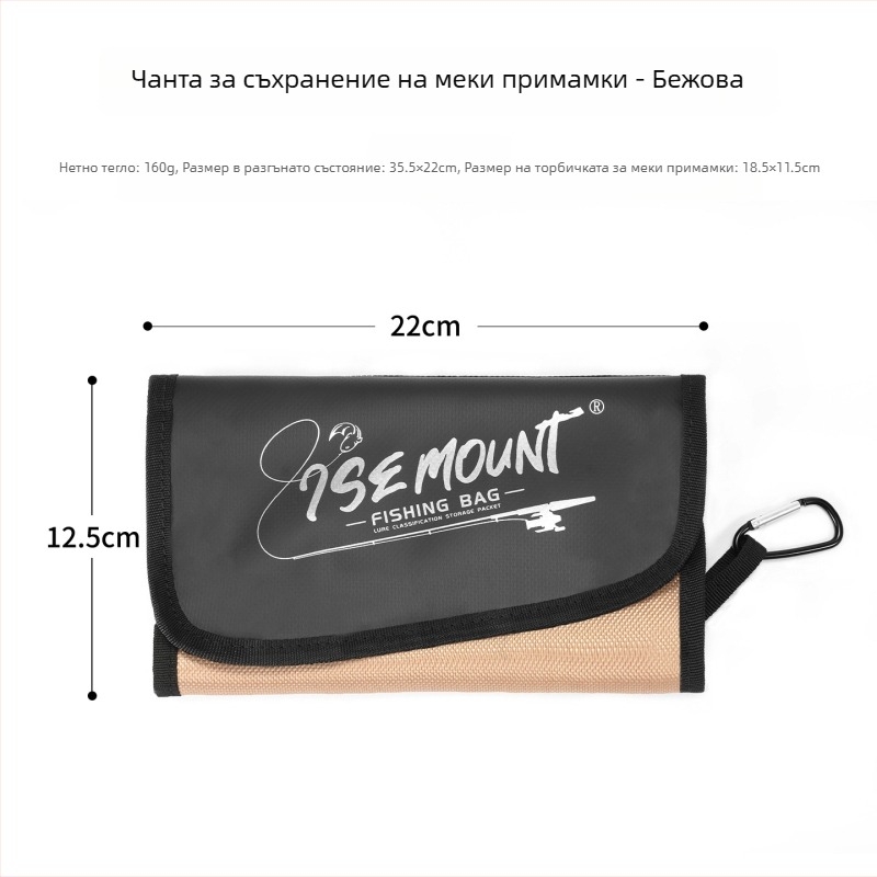 Ise Mount Външна чанта за класифициране на меките примами за риболов, преносима, демонтируема, водоустойчива многофункционална чанта за риболовни принадлежности