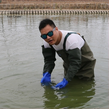 Haixiang риболовни панталони, водоустойчиви, PVC плетен плат, половин дължина за водни условия, 1 джоб, 100 мм спецификация