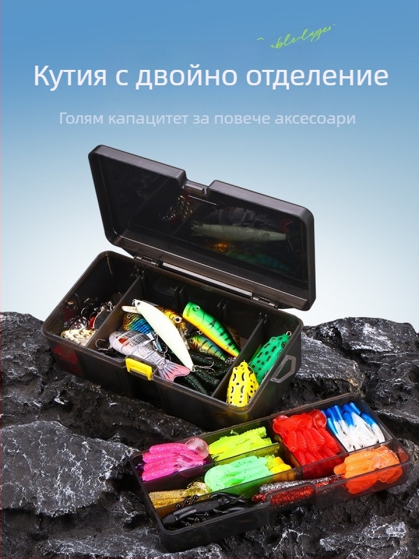 Weihe Sports 439 части – комплект примамки за риболов: меки примамки, спинър лопатки и миннови примамки, риболовни аксесоари