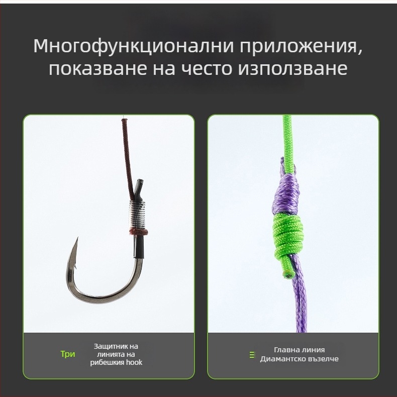 Комплект за риболовна пръчка: усилваща линия и върхово въже, малки аксесоари — Бранд: Yufeng Shanghai; Спорт: риболов