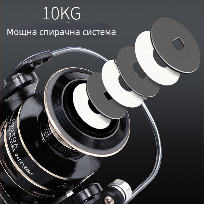 Спининг макара за риболов с пълна метална CNC конструкция, 40 броя в опаковка