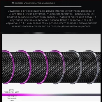 Основна риболовна линия от найлон, тест 5 кг, комплект от 5 тави