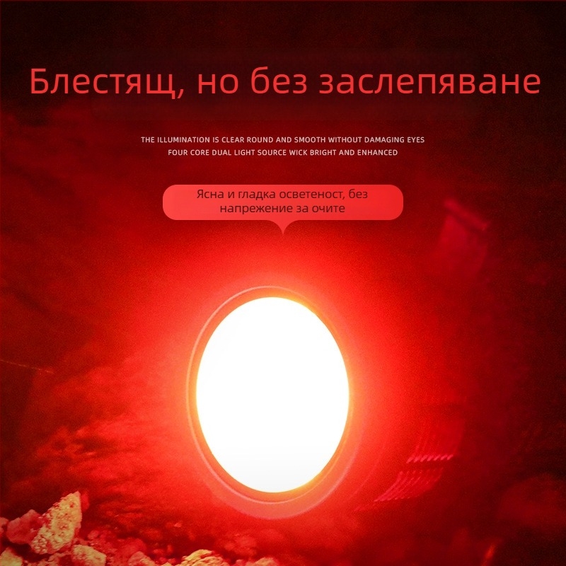 Нощна риболовна лампа с LED, захранвана от батерия, алуминиева сплав, обхват 200–500 м, включено зарядно